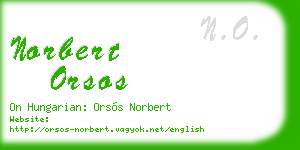 norbert orsos business card