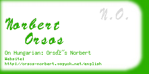 norbert orsos business card